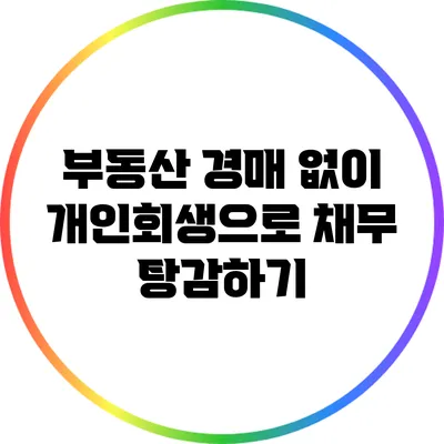 부동산 경매 없이 개인회생으로 채무 탕감하기
