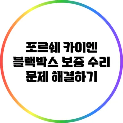 포르쉐 카이엔 블랙박스 보증 수리 문제 해결하기