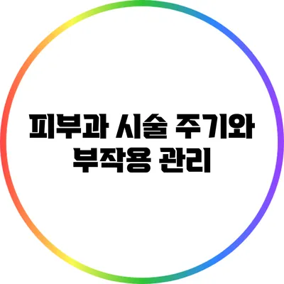 피부과 시술 주기와 부작용 관리