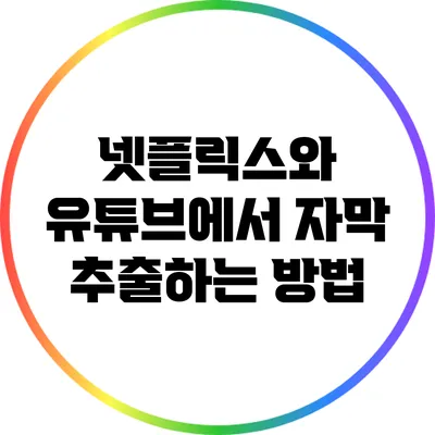 넷플릭스와 유튜브에서 자막 추출하는 방법