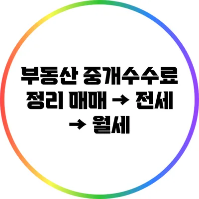 부동산 중개수수료 정리: 매매 → 전세 → 월세