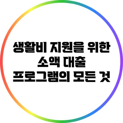 생활비 지원을 위한 소액 대출 프로그램의 모든 것
