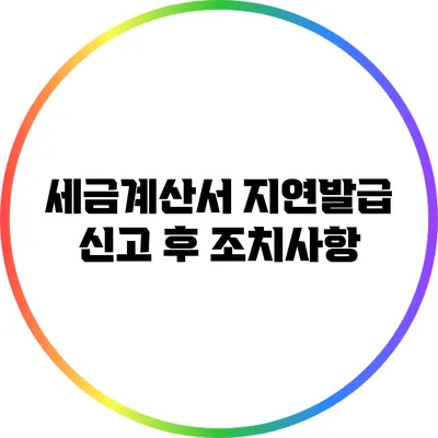 세금계산서 지연발급 신고 후 조치사항