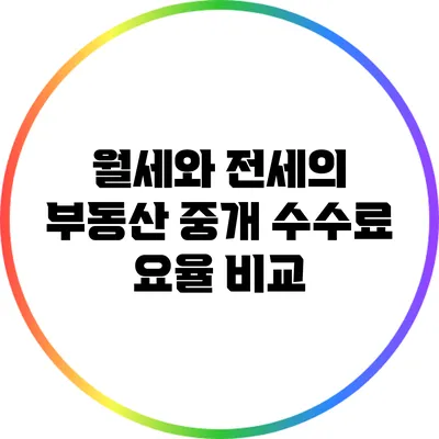 월세와 전세의 부동산 중개 수수료 요율 비교