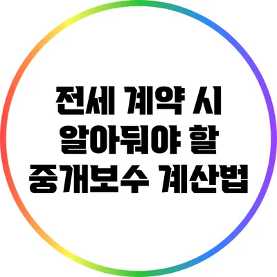 전세 계약 시 알아둬야 할 중개보수 계산법