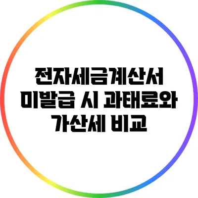 전자세금계산서 미발급 시 과태료와 가산세 비교