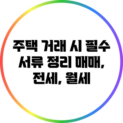 주택 거래 시 필수 서류 정리: 매매, 전세, 월세