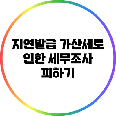 지연발급 가산세로 인한 세무조사 피하기