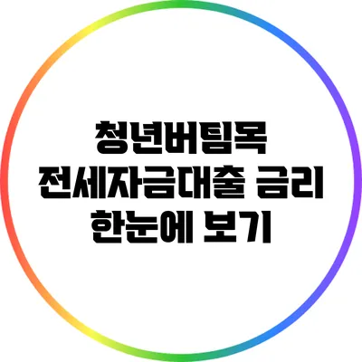 청년버팀목 전세자금대출 금리 한눈에 보기