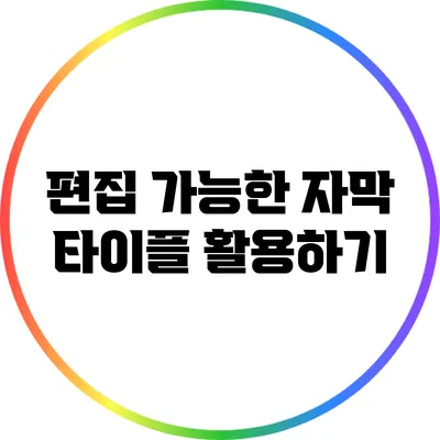 편집 가능한 자막 타이플 활용하기