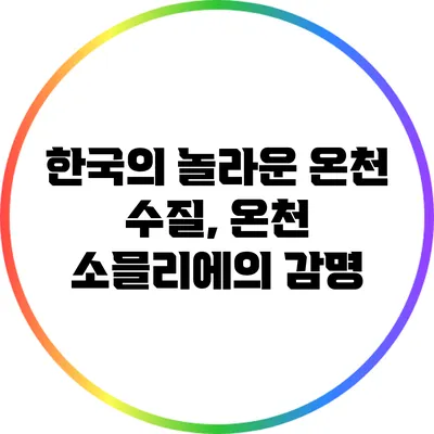 한국의 놀라운 온천 수질, 온천 소믈리에의 감명