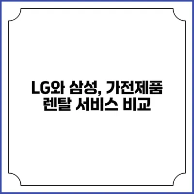 LG와 삼성, 가전제품 렌탈 서비스 비교