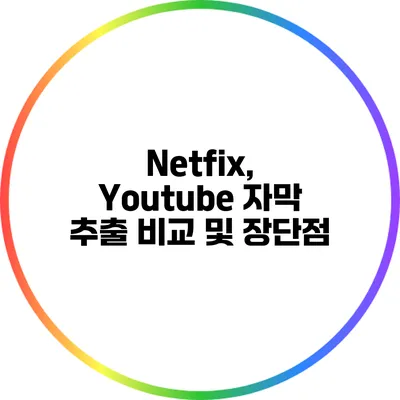 Netfix, Youtube 자막 추출 비교 및 장단점
