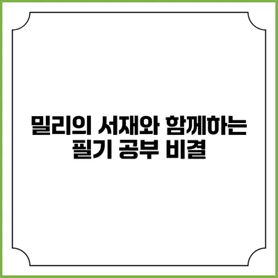 밀리의 서재와 함께하는 필기 공부 비결