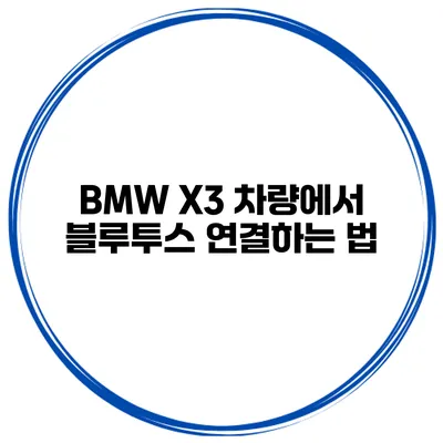 BMW X3 차량에서 블루투스 연결하는 법