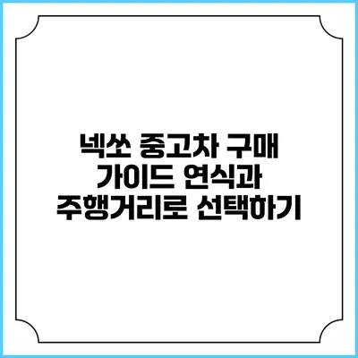 넥쏘 중고차 구매 가이드 연식과 주행거리로 선택하기