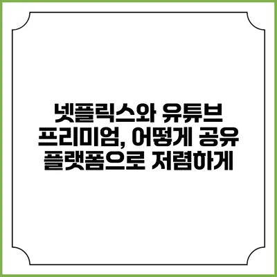 넷플릭스와 유튜브 프리미엄, 어떻게 공유 플랫폼으로 저렴하게?