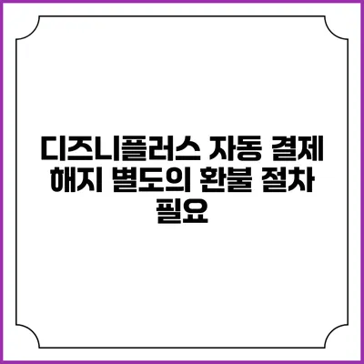디즈니플러스 자동 결제 해지 별도의 환불 절차 필요?