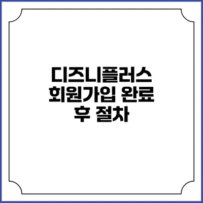디즈니플러스 회원가입 완료 후 절차