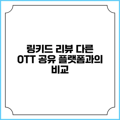 링키드 리뷰 다른 OTT 공유 플랫폼과의 비교