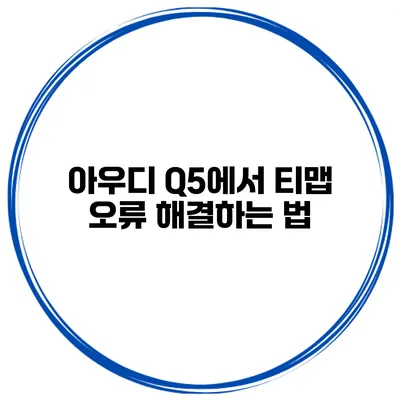 아우디 Q5에서 티맵 오류 해결하는 법