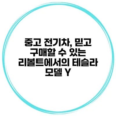 중고 전기차, 믿고 구매할 수 있는 리볼트에서의 테슬라 모델 Y