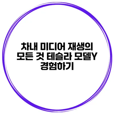 차내 미디어 재생의 모든 것 테슬라 모델Y 경험하기