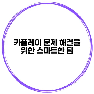 카플레이 문제 해결을 위한 스마트한 팁