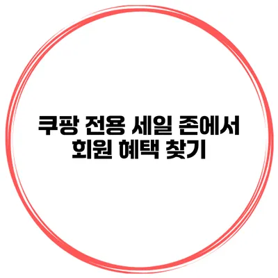 쿠팡 전용 세일 존에서 회원 혜택 찾기